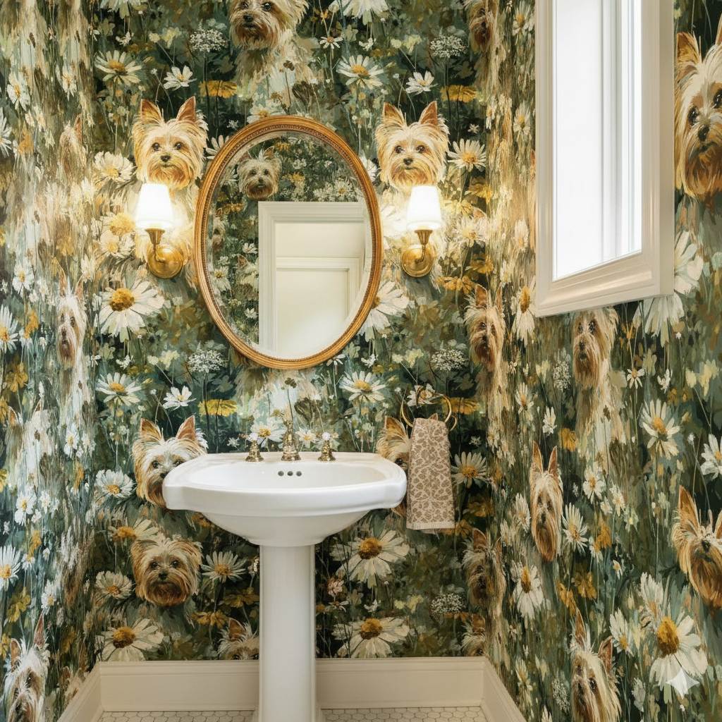 Meadow Yorkie Wallpaper