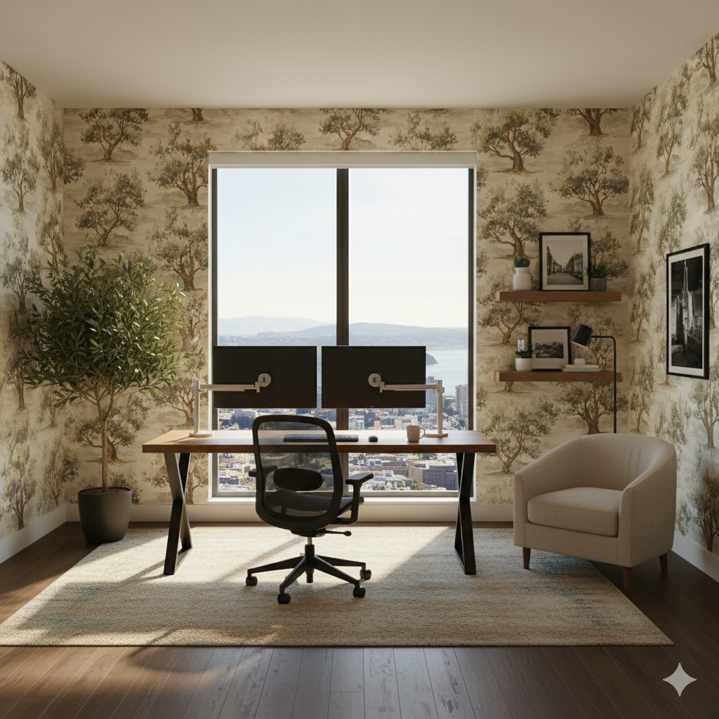 Mediterranean Olive Grove Wallpaper