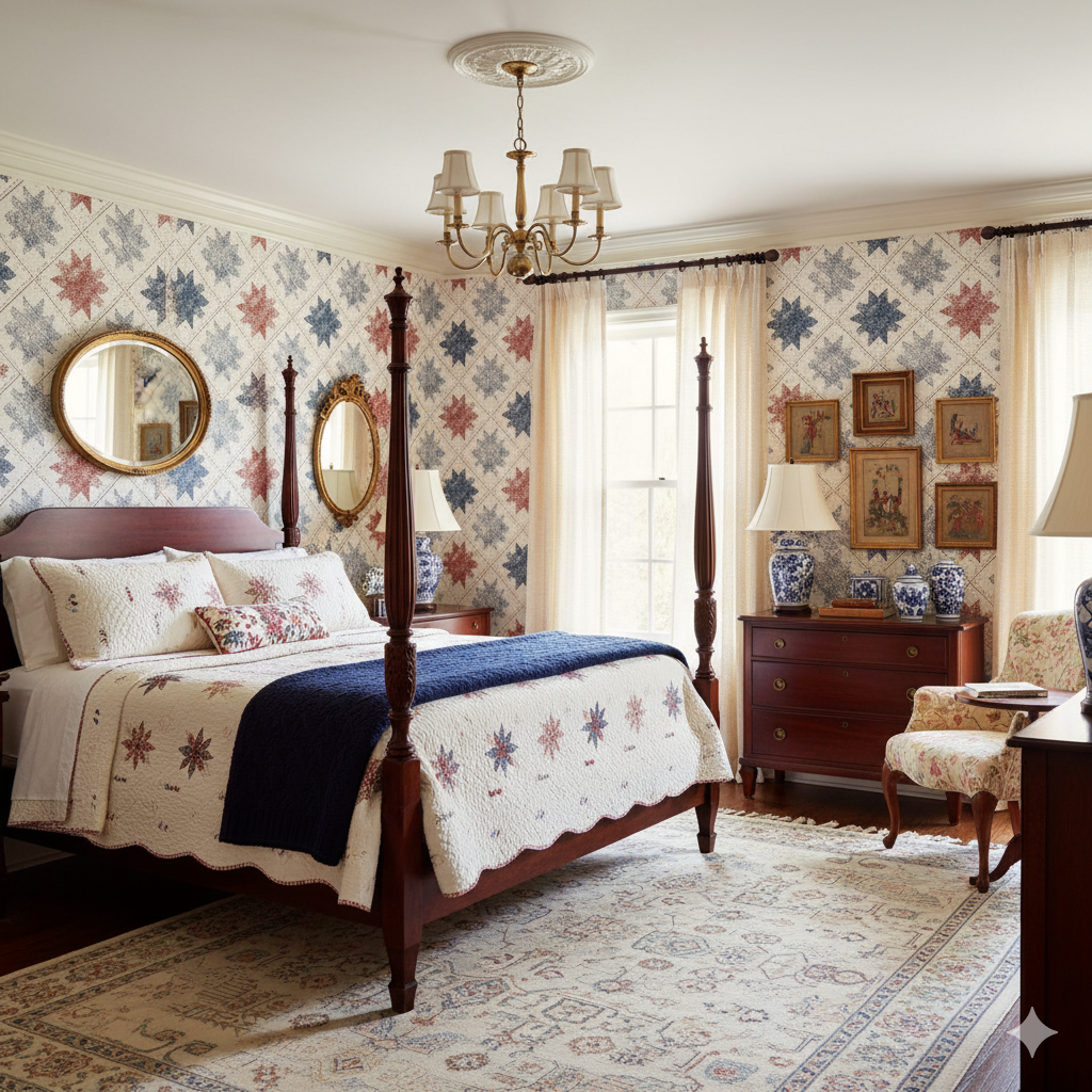 Heirloom Quilt Stars Wallpaper