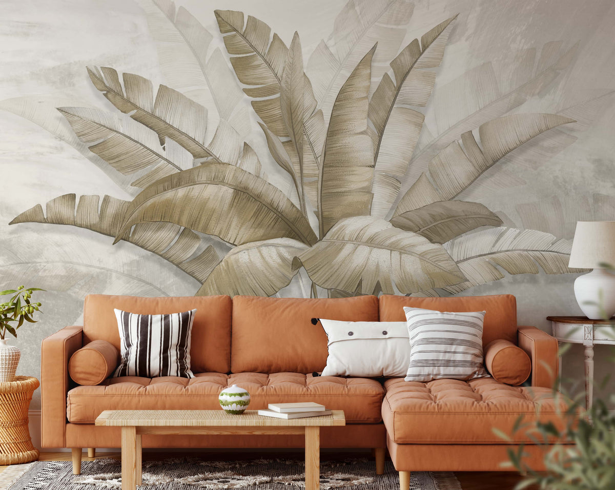 Large Tropical Leaves Wall Mural Wallpaper