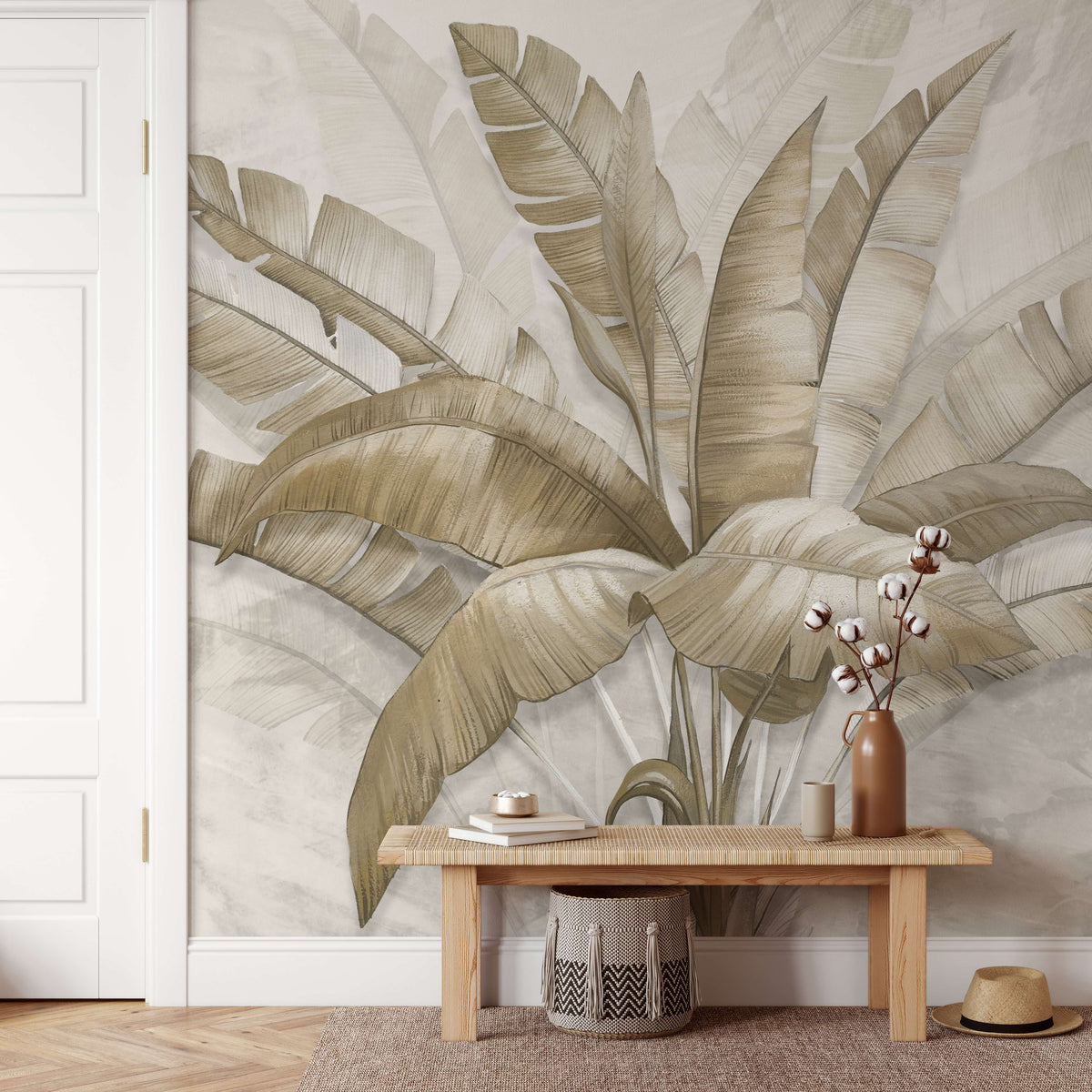 Large Tropical Leaves Wall Mural Wallpaper