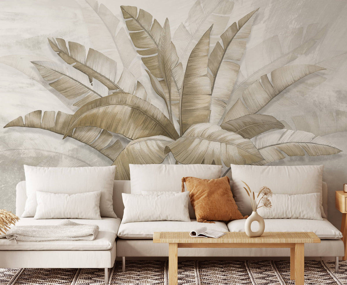 Large Tropical Leaves Wall Mural Wallpaper