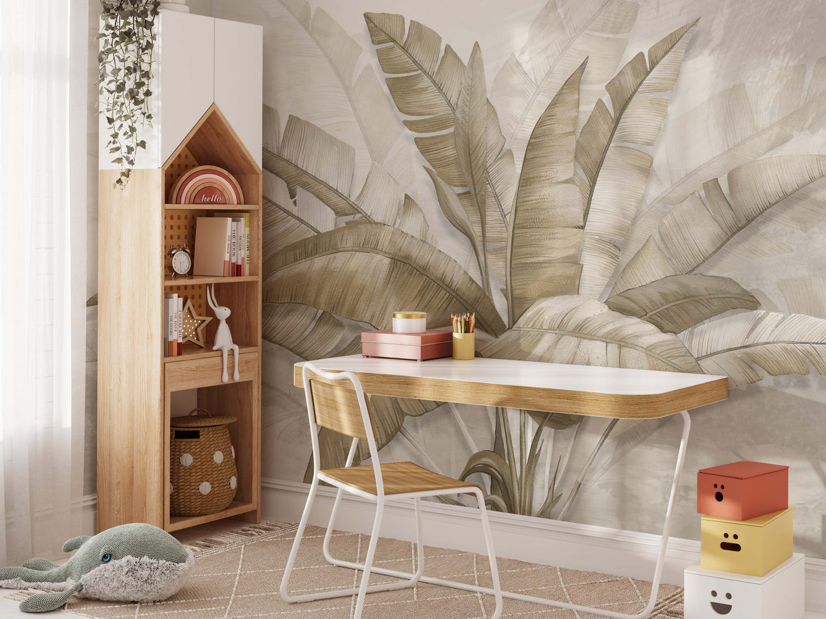 Large Tropical Leaves Wall Mural Wallpaper