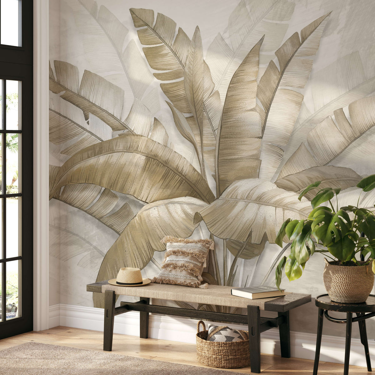 Large Tropical Leaves Wall Mural Wallpaper