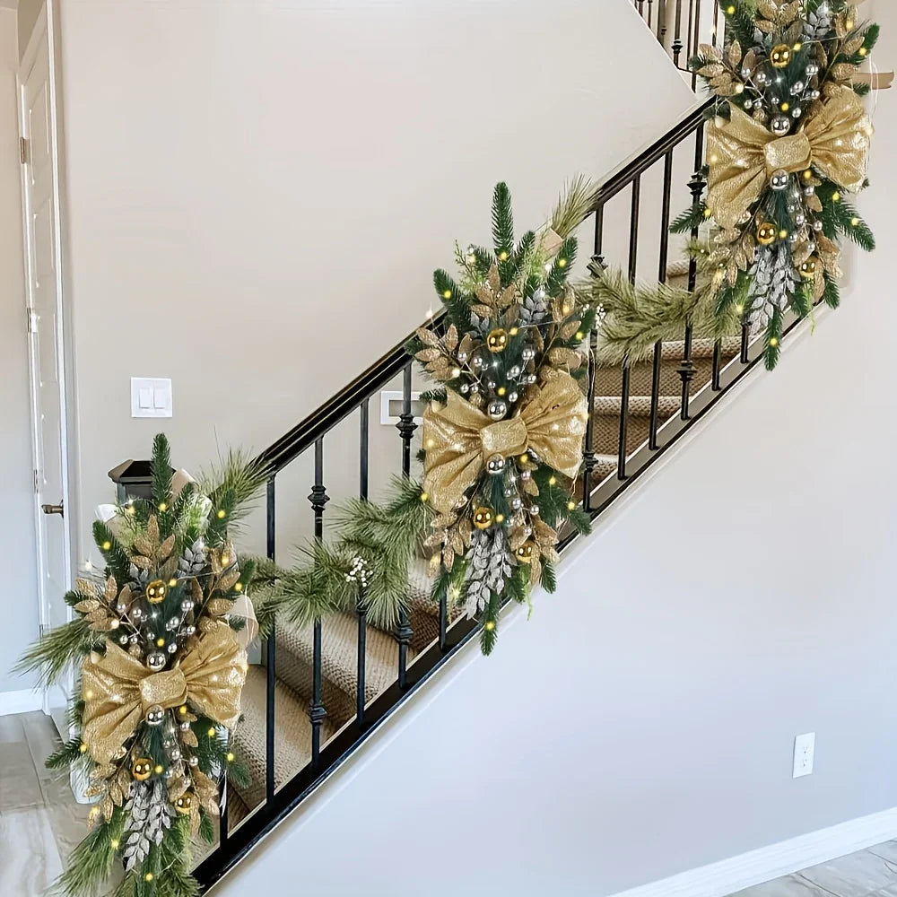 Golden Christmas Decorations 24inch Staircase and Window Ornaments