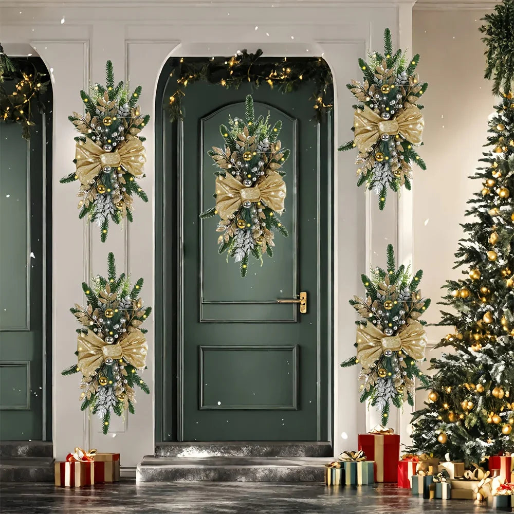 Golden Christmas Decorations 24inch Staircase and Window Ornaments