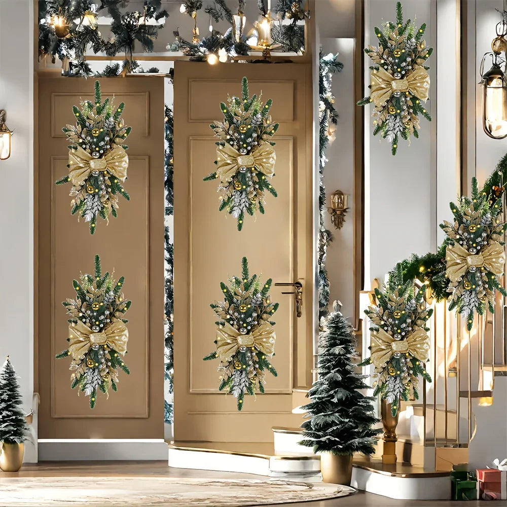 Golden Christmas Decorations 24inch Staircase and Window Ornaments