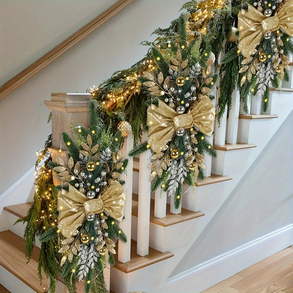 Golden Christmas Decorations 24inch Staircase and Window Ornaments