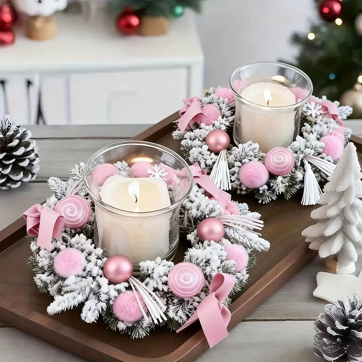 Golden Metal Winter Decor with Holiday Accents