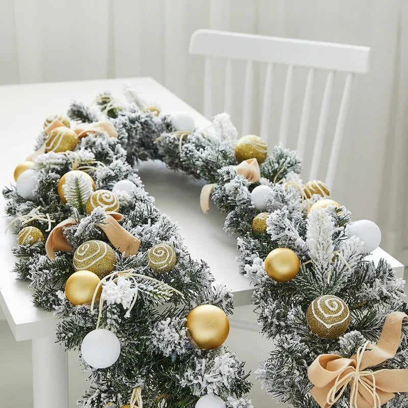Golden Metal Winter Decor with Holiday Accents