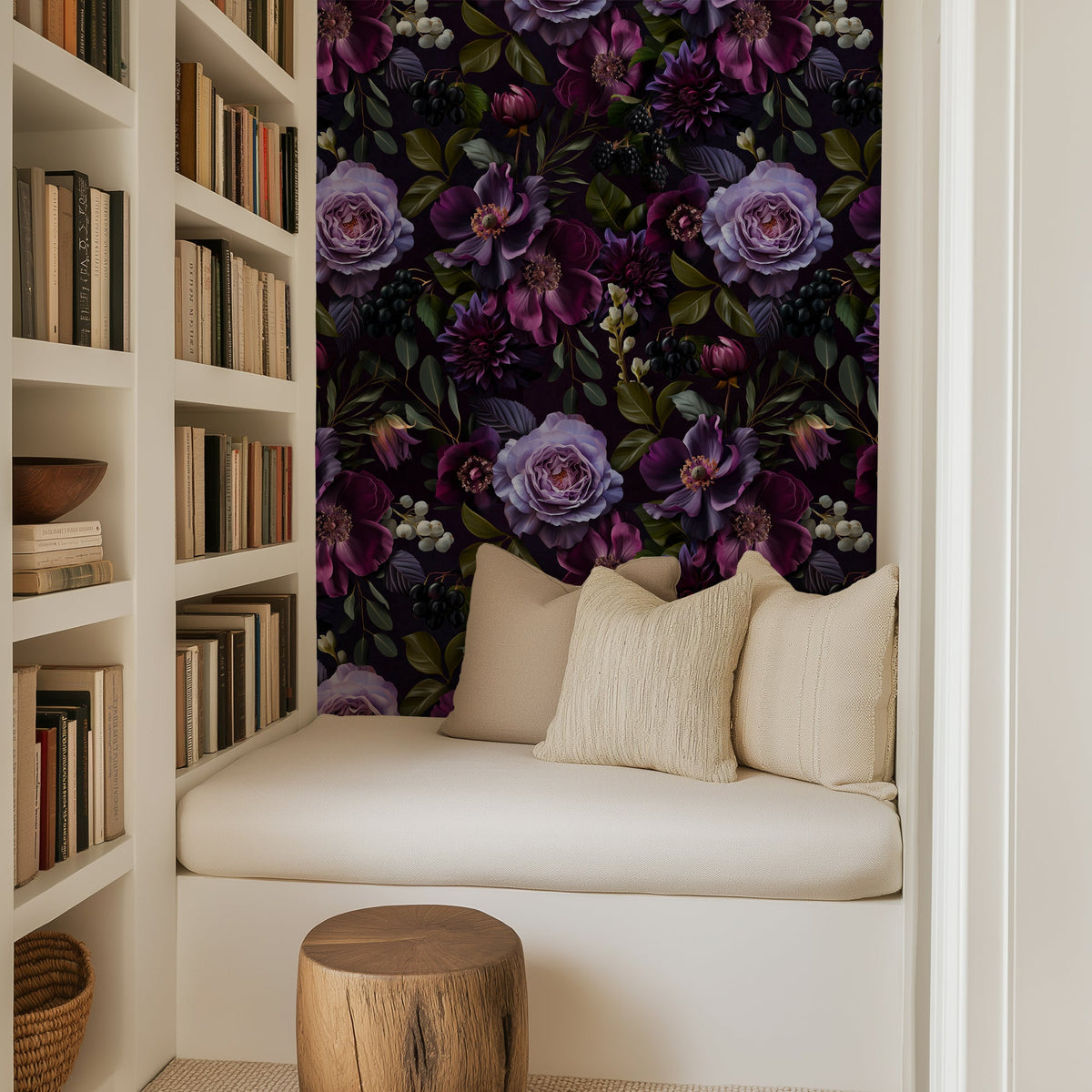Dark Floral Gothic Moody Wallpaper Peel and Stick