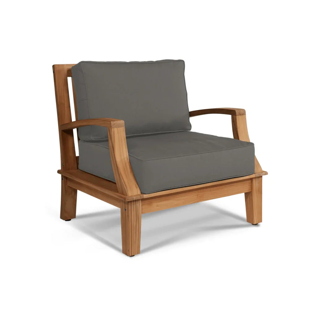 Grande Teak Patio Deep Sofa Set with Sunbrella Cushion 4PC