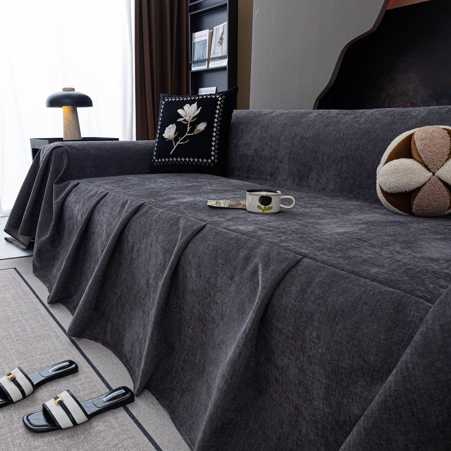 Water Resistant Couch Cover, Non Slip Furniture Protector for Leather & Fabric Sofa