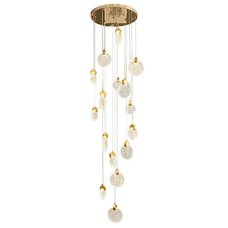 Round crystal pendant light for  living room dining room stair lamp decoration exhibition hall