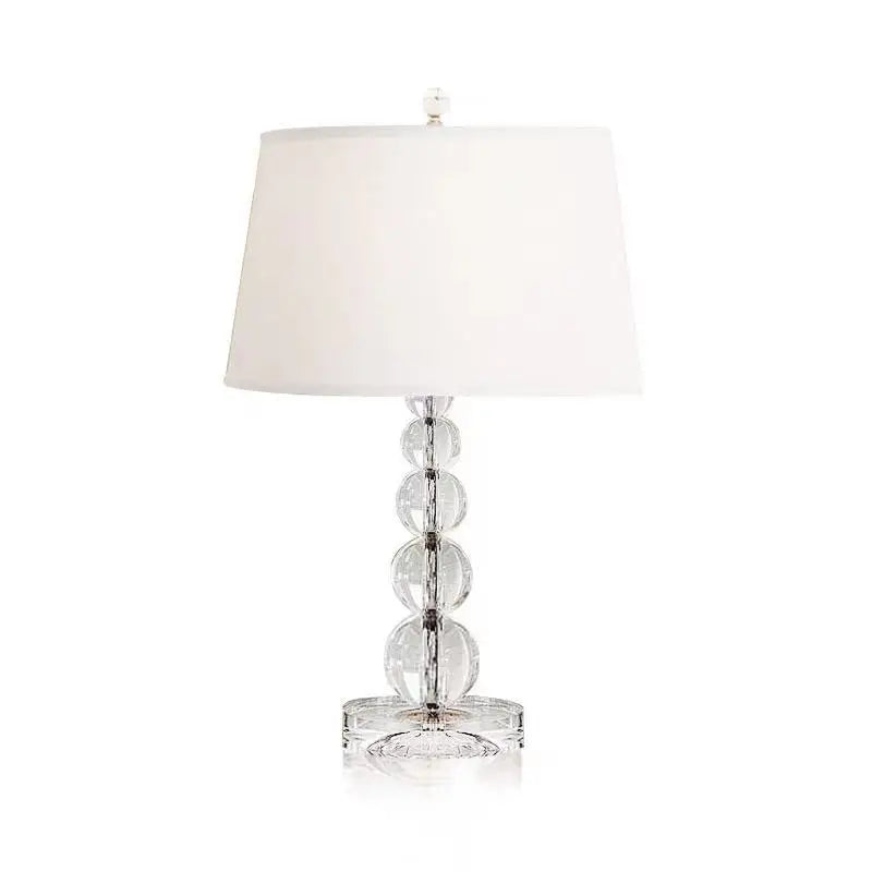 Luxury Crystal Table Lamp with Fabric Lampshade - Elegant Lighting for Living Room and Bedroom