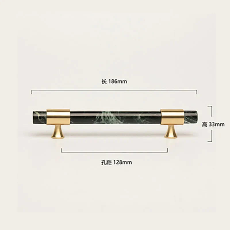 Natural Stone Cabinet Handles – Brass and Marble Wardrobe Knobs for Nordic Furniture