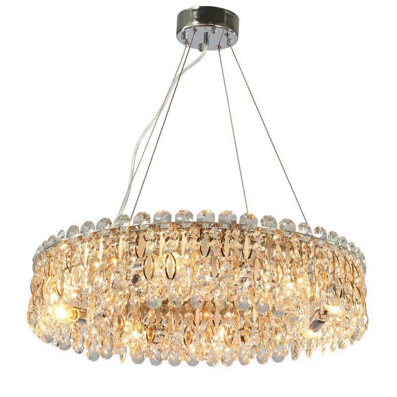 New Light Luxury K9 Crystal Chandelier - Chrome Elegance for Living, Dining, and Bedrooms