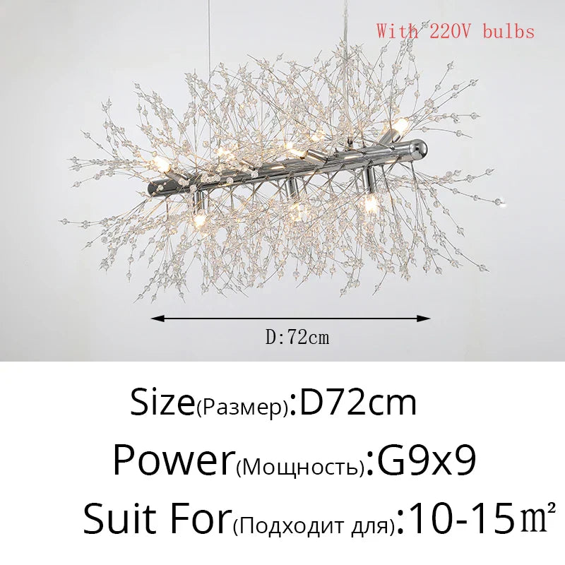 Nordic Modern LED Chandelier - Stylish Firefly Lighting for Living, Dining, and Bedroom