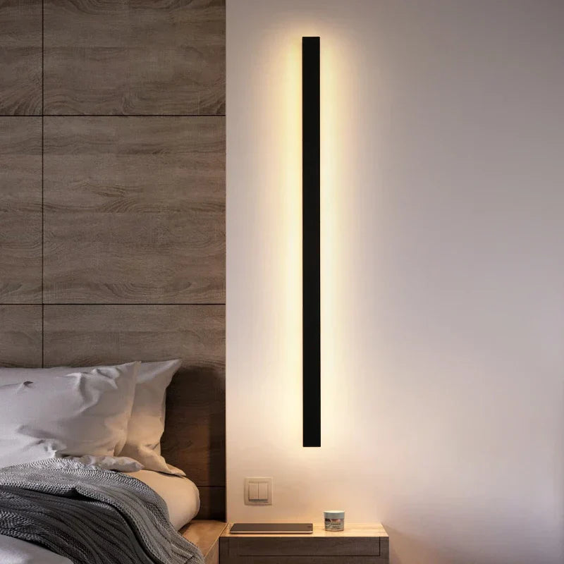 Sleek Outdoor Waterproof Long Strip Wall Lamps - Modern Elegance for Creative Villas, Courtyards, and Indoor LED Lighting