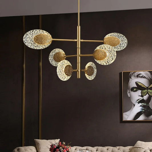 Nordic Post-modern Light Luxury Glass Art Chandelier - Personalized Elegance for Duplex Buildings, Villas, Dining, and Living Spaces