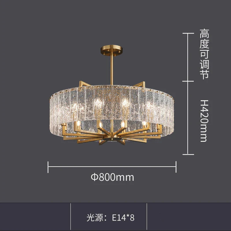 New Modern Glass Chandelier - Luxury Round Design with Creative Gold Accents for Stylish Home Illumination
