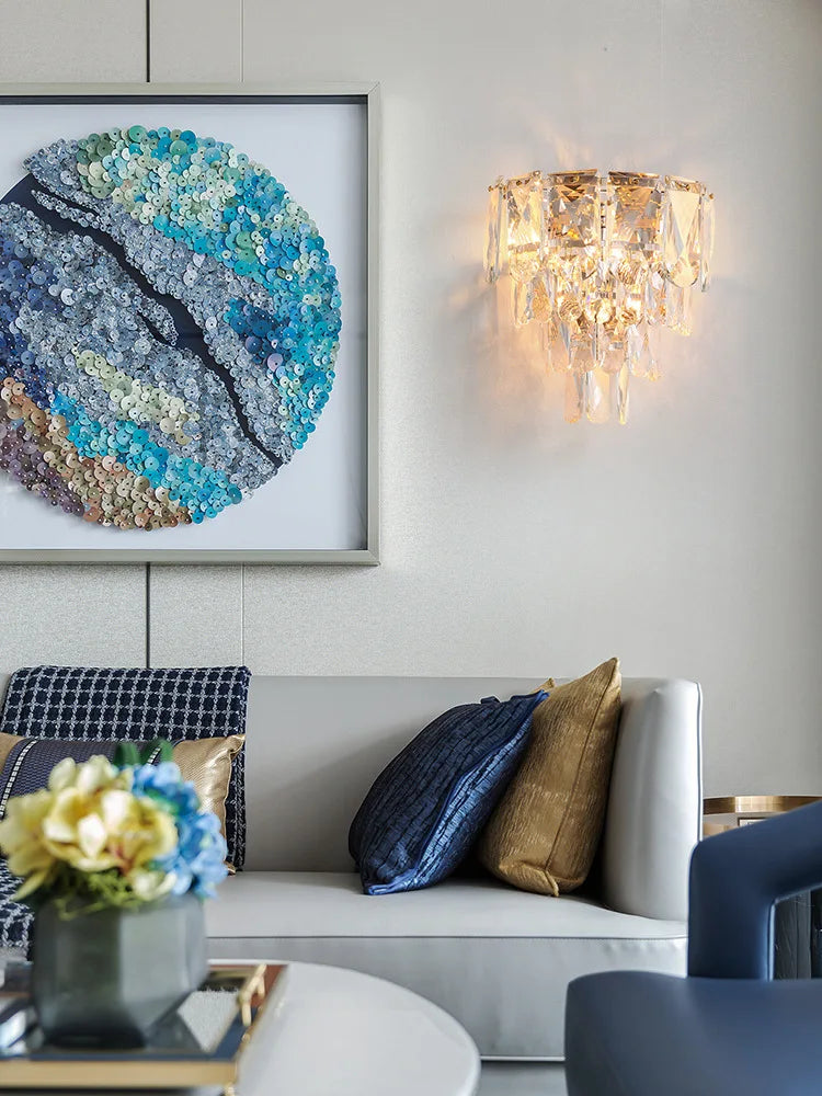 Luisa's Light Luxury Crystal Wall Lamp - Elevate Your Living Spaces with Modern Elegance