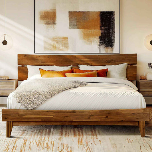 Acacia Solid Wood Bed Frame - Aurora Style for a Stylish Bedroom