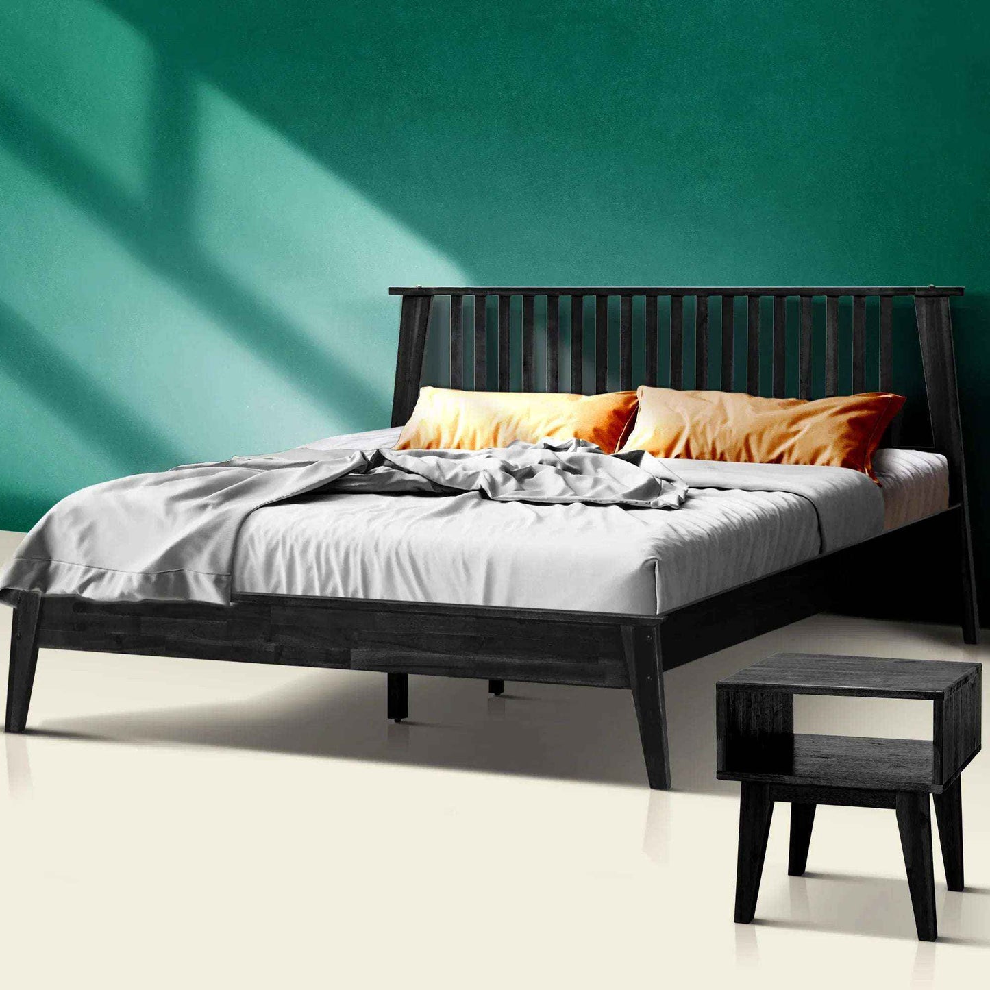 Acacia Kaylin Bed Frame & Nightstand Set for a Stylish Bedroom