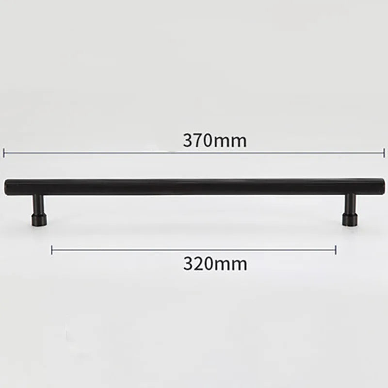 Gold and Black Solid Brass Handles – Straight Line Cabinet T-Bar and Wardrobe Pulls