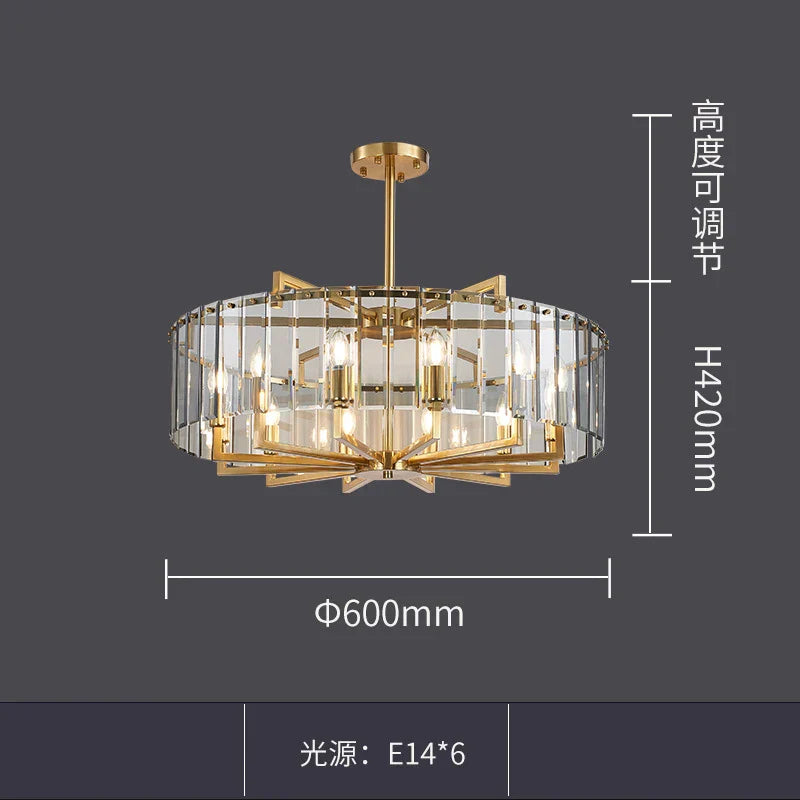 New Modern Glass Chandelier - Luxury Round Design with Creative Gold Accents for Stylish Home Illumination