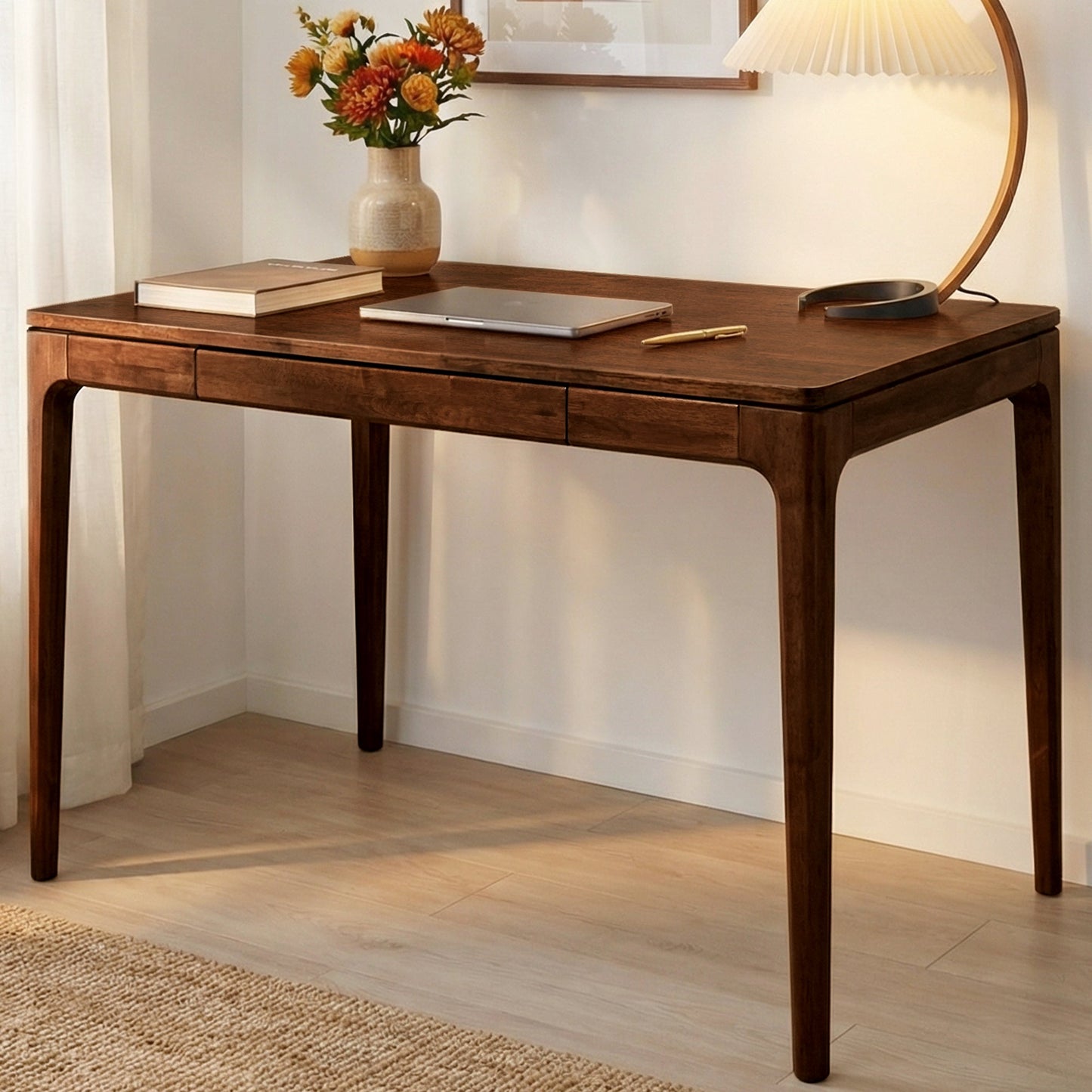 ACACIA Wilma 48” Rubber Wood Rectangular Writing Desk