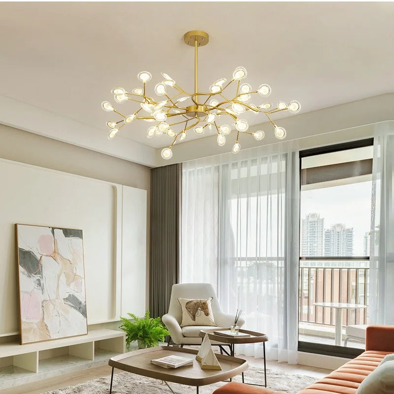 Modern LED Firefly Ceiling Chandelier - Contemporary Tree Branch Pendant Hanging Lamp with G4 LED Bulbs