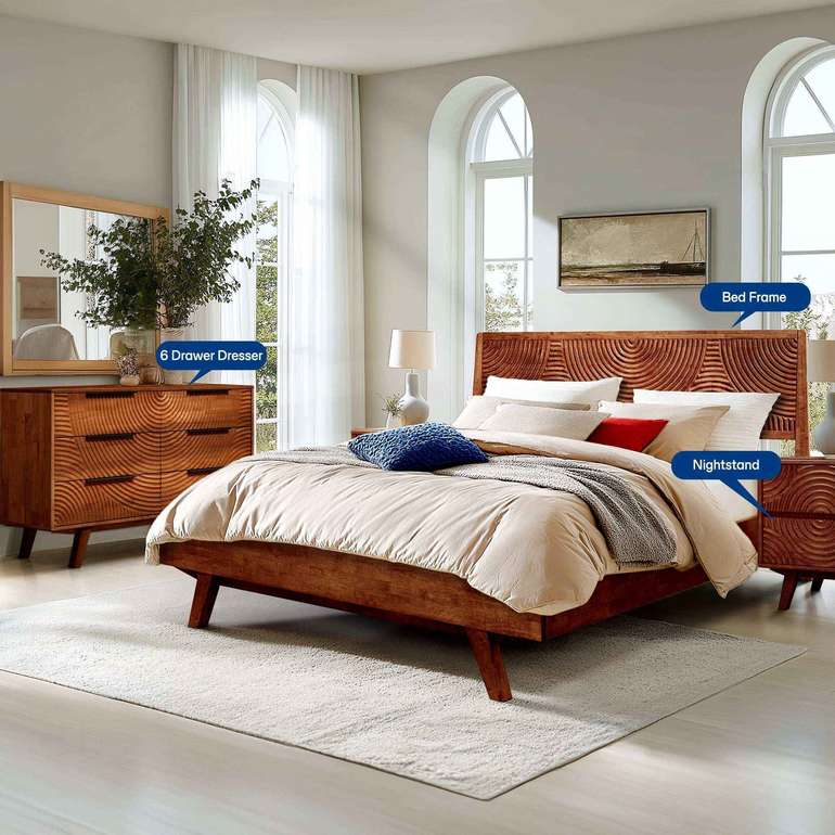 Acacia Harmony Dresser with 6 Drawers for Stylish Storage