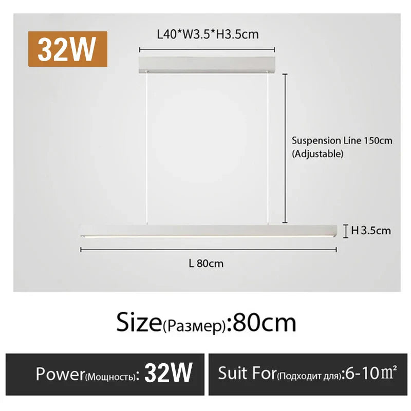 Modern Minimalist LED Chandelier - Perfect for Dining Tables, Cafes, Bars, and Living Room Lighting
