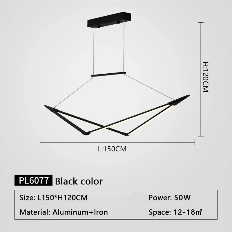 Contemporary RC+Dimmable Chandelier - Perfect for Living Rooms, Dining Rooms, and Kitchens in Black, White, or Gold Finish