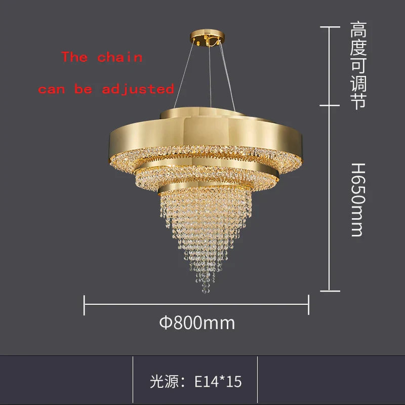 Modern Crystal Chandelier - Artful Elegance for Living and Dining Spaces