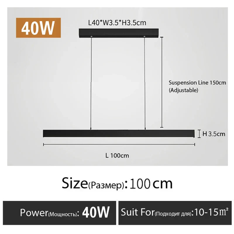 Modern Minimalist LED Chandelier - Perfect for Dining Tables, Cafes, Bars, and Living Room Lighting