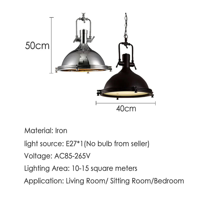 Nora's Retro Industrial Metal Pendant Light