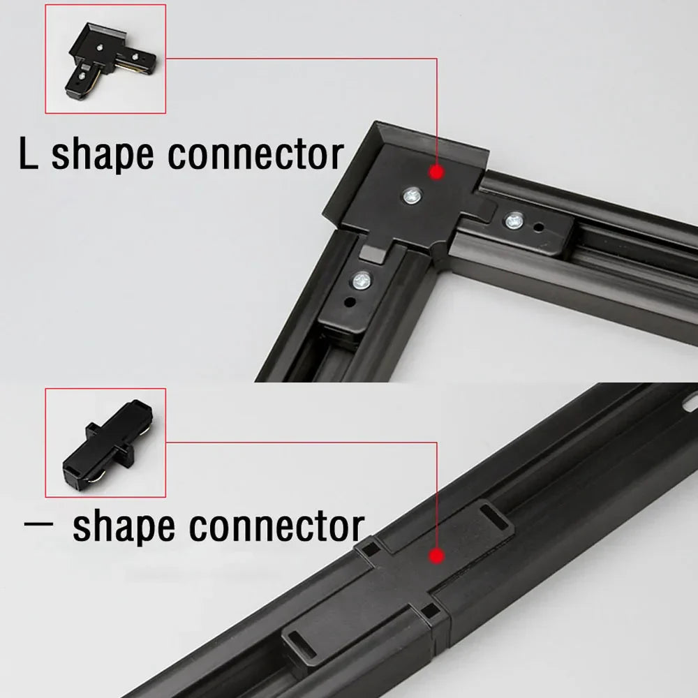 Led Track Light Rails  0.5M 2 Wire 3 Wire Connector Jointer Led Rail For Store Home Spotlight Lighting