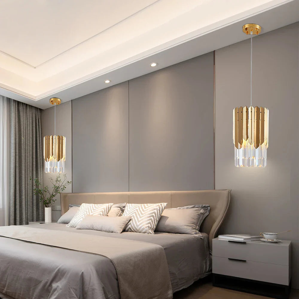 Round Gold K9 Crystal LED Chandelier for Living Spaces - Dining, Bedroom, and More