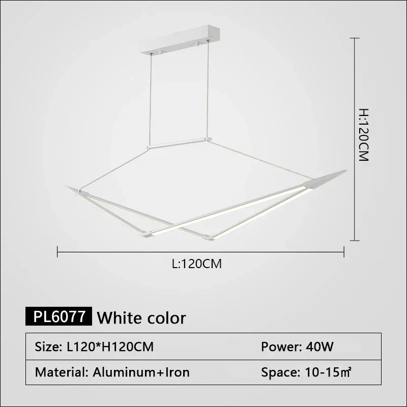 Contemporary RC+Dimmable Chandelier - Perfect for Living Rooms, Dining Rooms, and Kitchens in Black, White, or Gold Finish