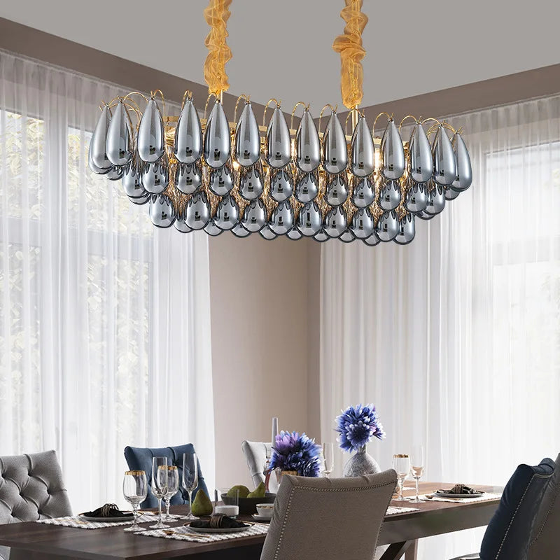 Postmodern Stainless Steel Round LED Chandelier - Designer Lighting Fixture for Dining Rooms