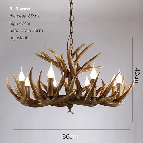 Rustic Antler Chandelier - Industrial Wind Lamps for Restaurant, Internet Cafe, and Hotel Decor