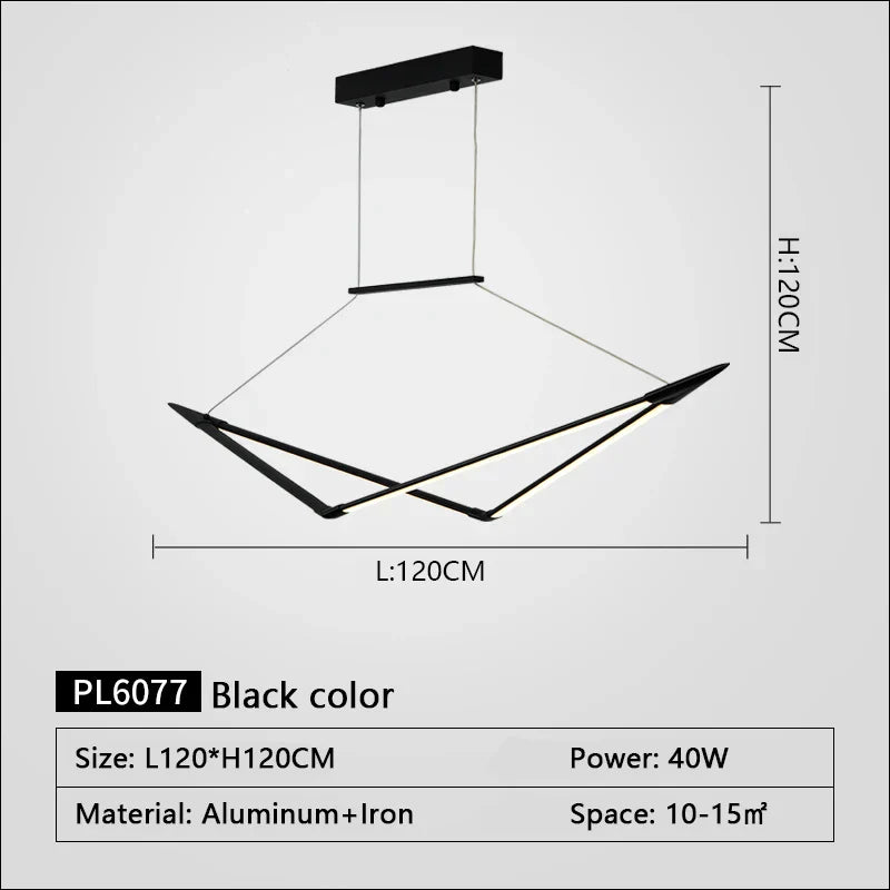 Contemporary RC+Dimmable Chandelier - Perfect for Living Rooms, Dining Rooms, and Kitchens in Black, White, or Gold Finish