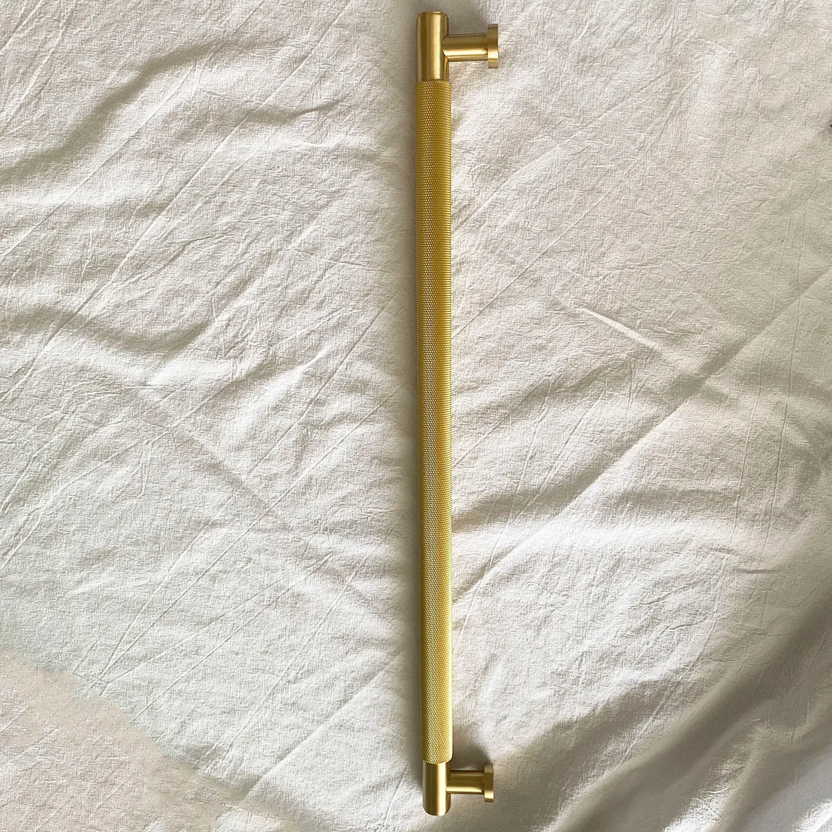52cm Brass Knurled Door Handle – Gold Sliding Glass Door Pulls for Store, Barn, and Shower Room