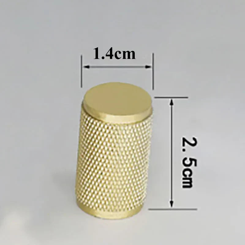 Gold Knurled Brass Handles – Textured Kitchen Cabinet Pulls and Wardrobe Knobs (50-500mm)