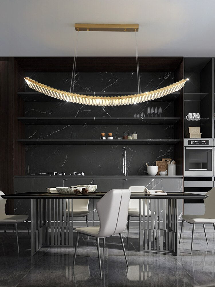 Sophia's Luxurious Arch Chandelier - Modern Crystal Brilliance