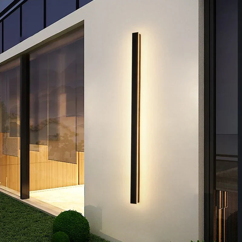 Sleek Outdoor Waterproof Long Strip Wall Lamps - Modern Elegance for Creative Villas, Courtyards, and Indoor LED Lighting