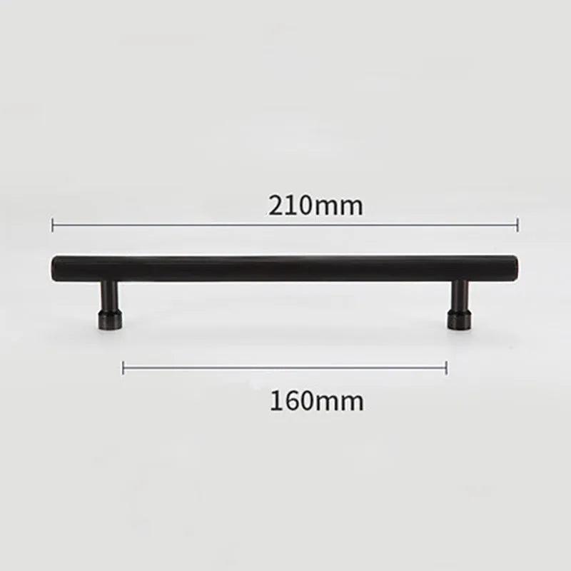 Gold and Black Brass T-Bar Handles – Straight Line Cabinet Pulls and Wardrobe Knobs
