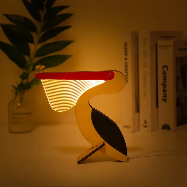 Wood and Acrylic Animals LED Night Light - Charming Decor for Children's Bedrooms